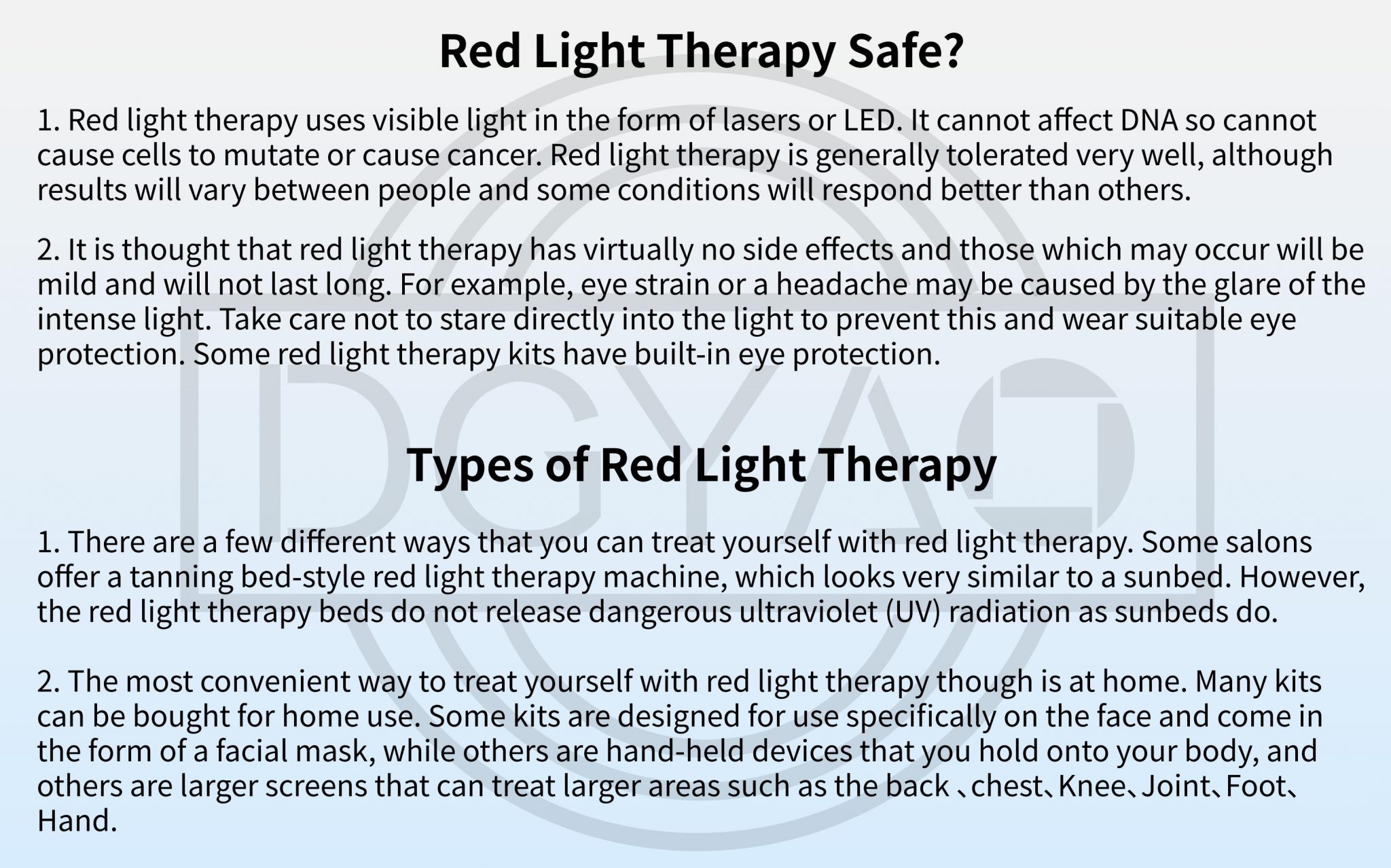 How does infrared light therapy for pain DGYAO Red & Infrared Light