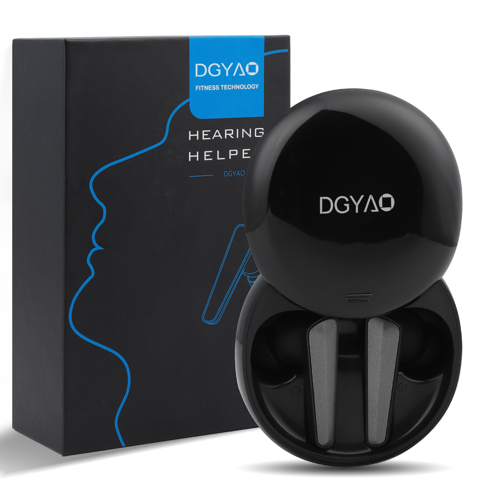 DGYAO Wireless Hearing Amplifier with Bluetooth, Rechargeable Personal Sound Amplification Device for Seniors & Adults, Noise Cancelling Technology for Clear Speech, Lightweight In-Ear Design for Daily Use - Image 4