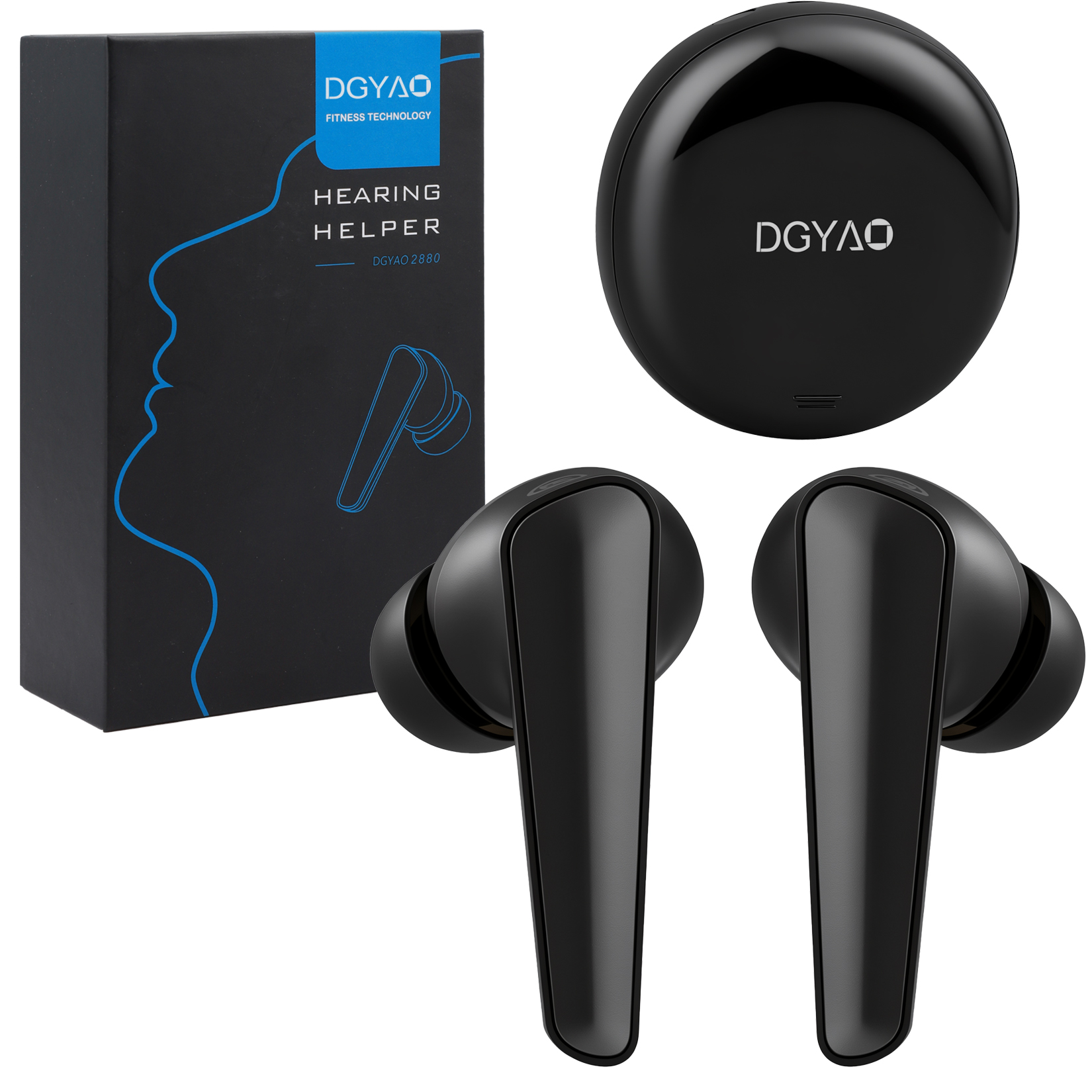 DGYAO Wireless Hearing Amplifier with Bluetooth, Rechargeable Personal Sound Amplification Device for Seniors & Adults, Noise Cancelling Technology for Clear Speech, Lightweight In-Ear Design for Daily Use - Image 3